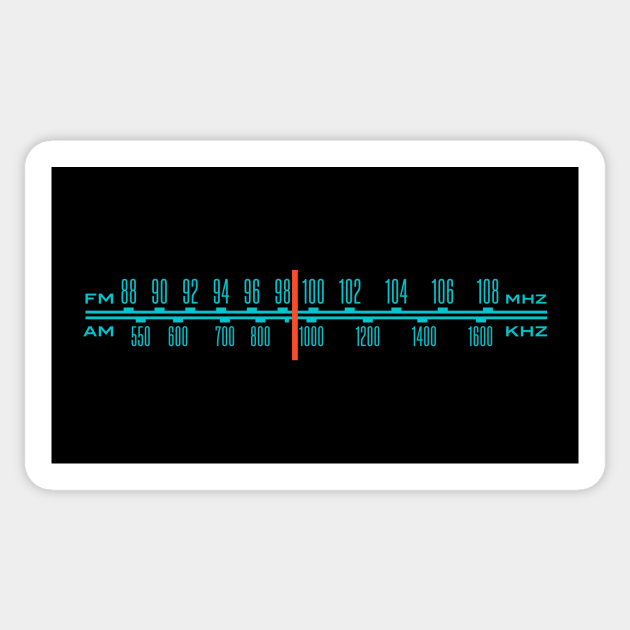 Radio Dial Radio Sticker TeePublic